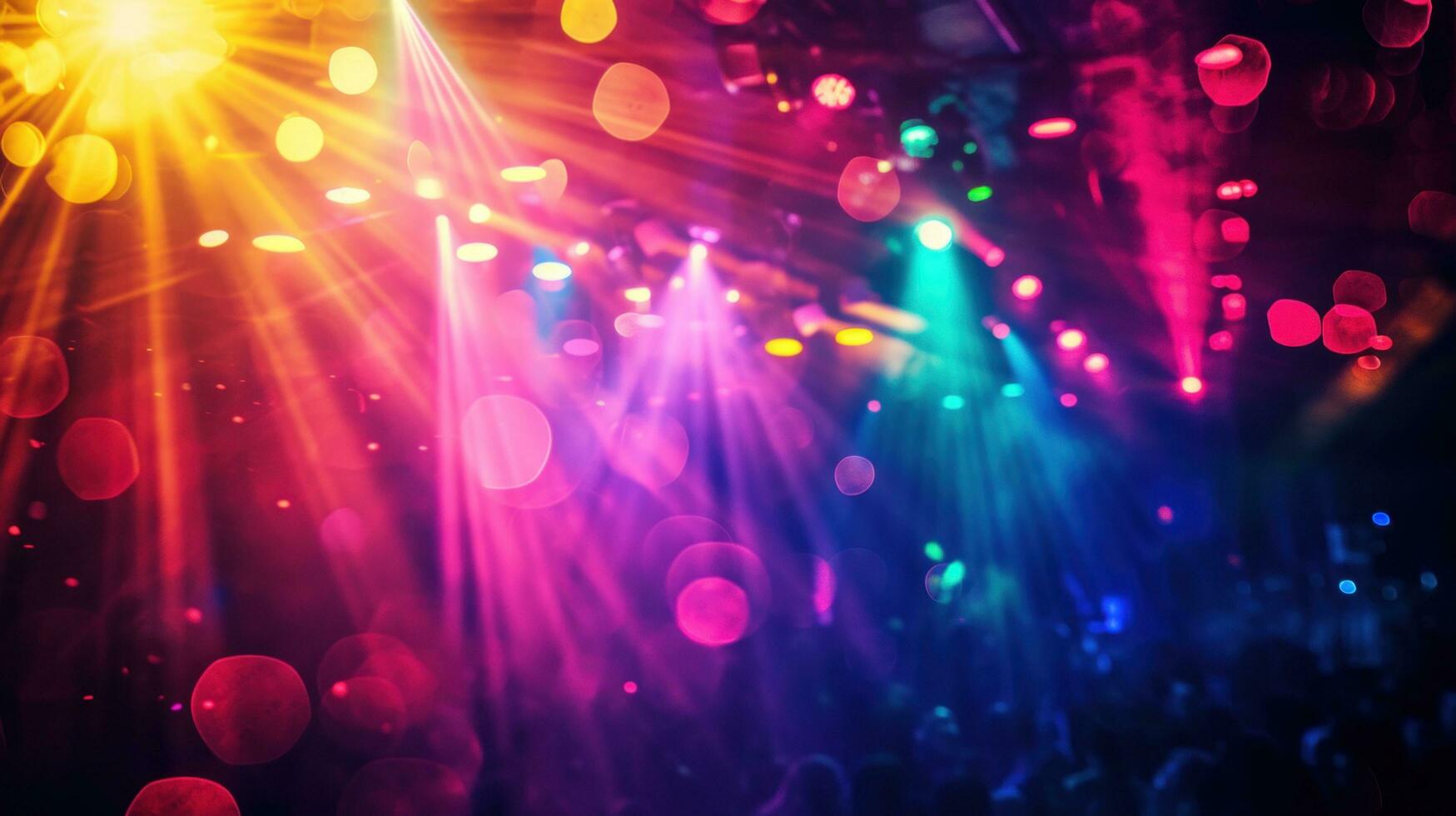 AI generated Night party advertisment background with copy space photo