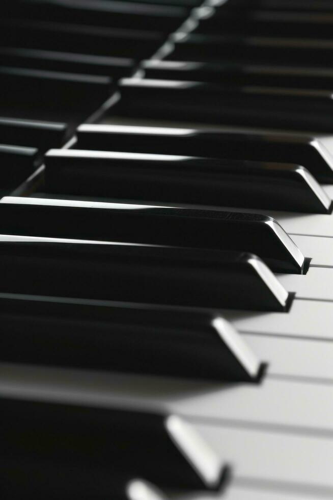 AI generated Piano concert advertisment background with copy space photo