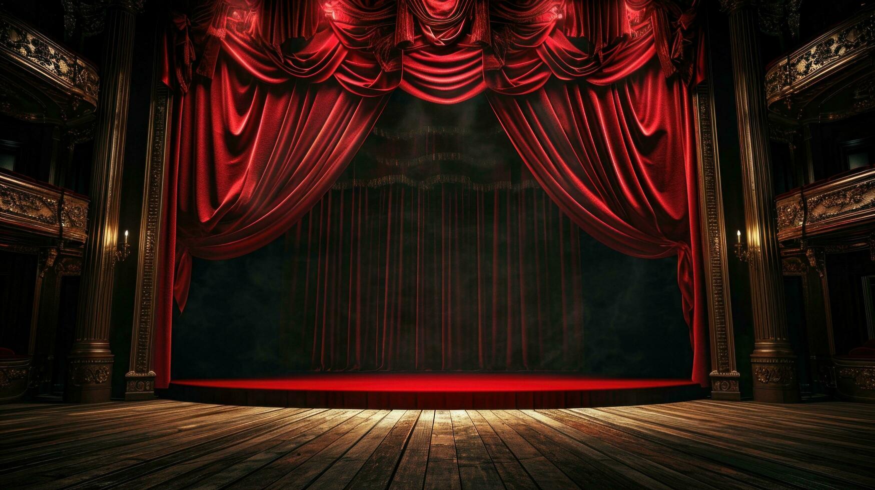 AI generated Opera theatre advertisment background with copy space photo