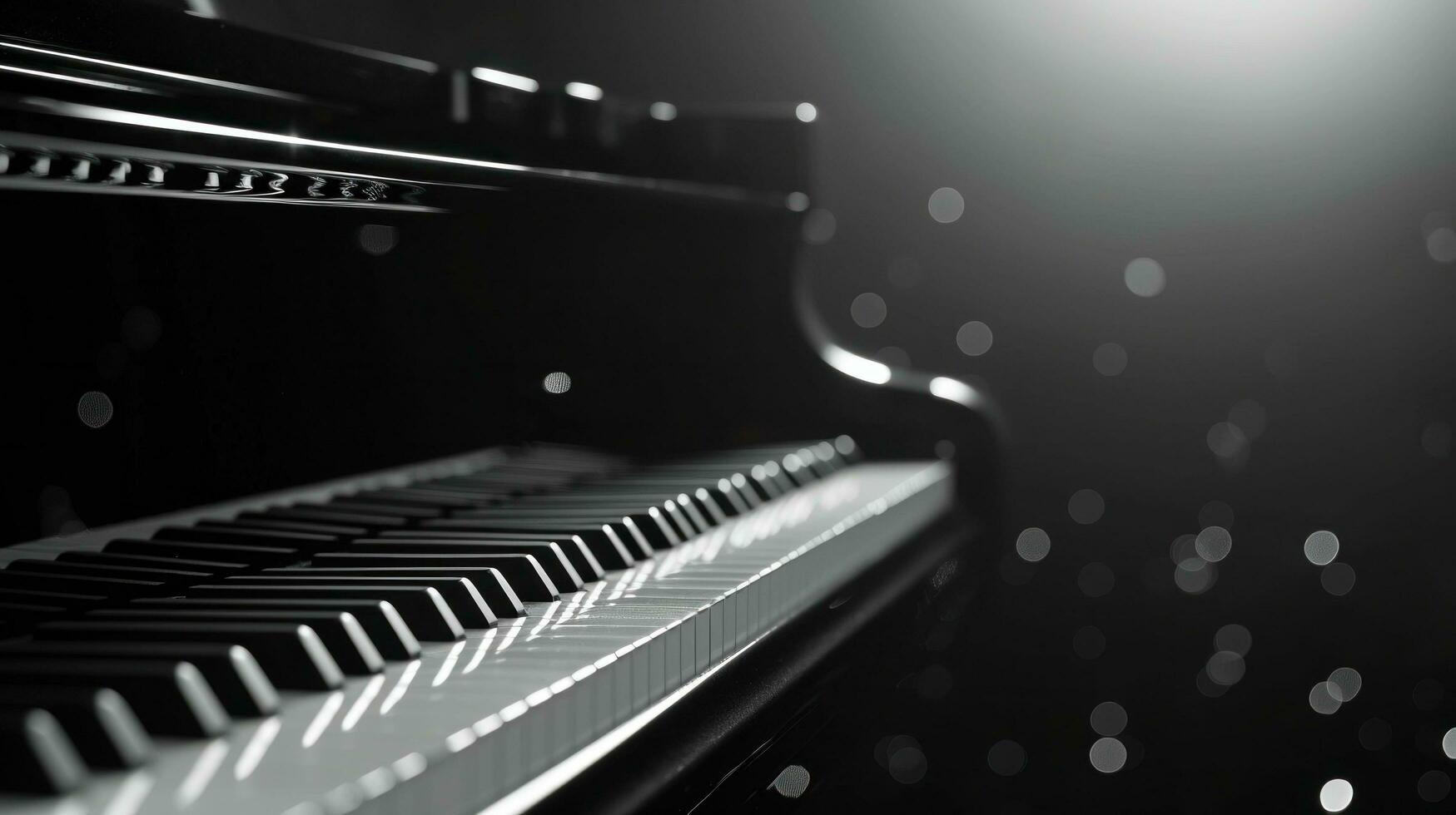 AI generated Piano concert advertisment background with copy space photo