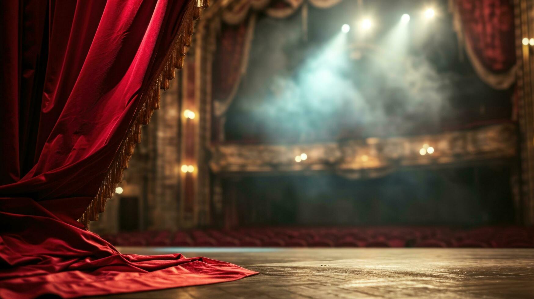 AI generated Opera theatre advertisment background with copy space photo