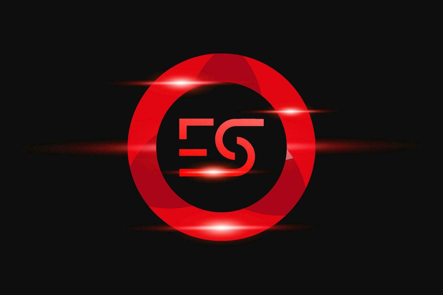 ES Red logo Design. Vector logo design for business.