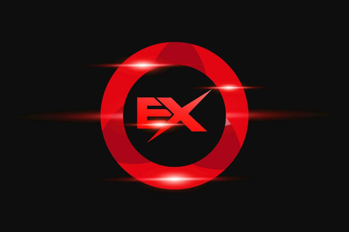 EX Red logo Design. Vector logo design for business.