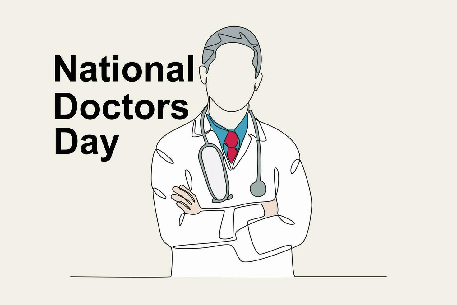 National Doctor's Day is October 24 vector