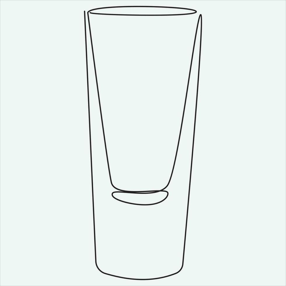 continuo línea mano dibujo vector ilustración vaso Arte