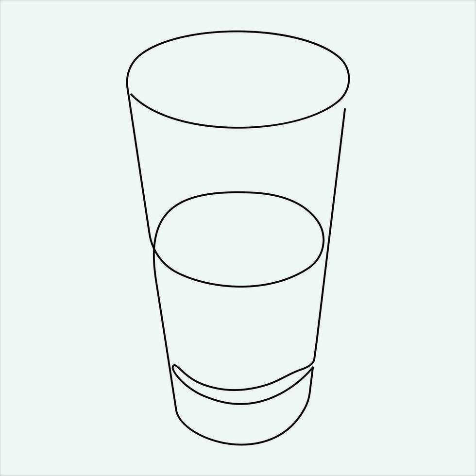 continuo línea mano dibujo vector ilustración vaso Arte