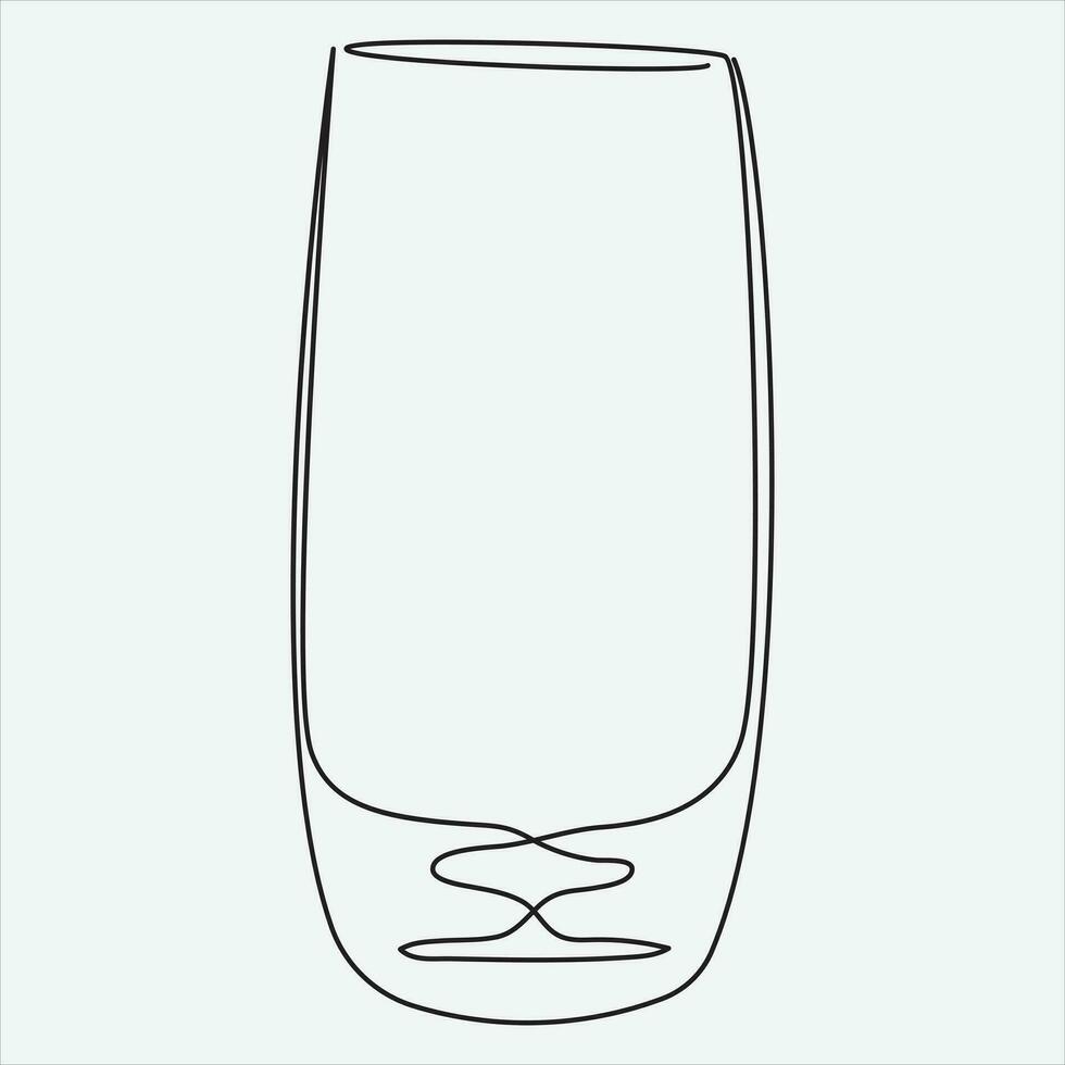 Continuous line hand drawing vector illustration glass art