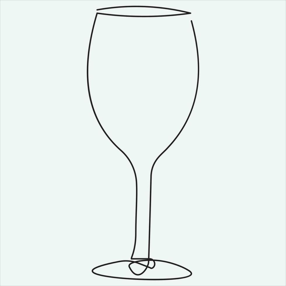 Continuous line hand drawing vector illustration glass art