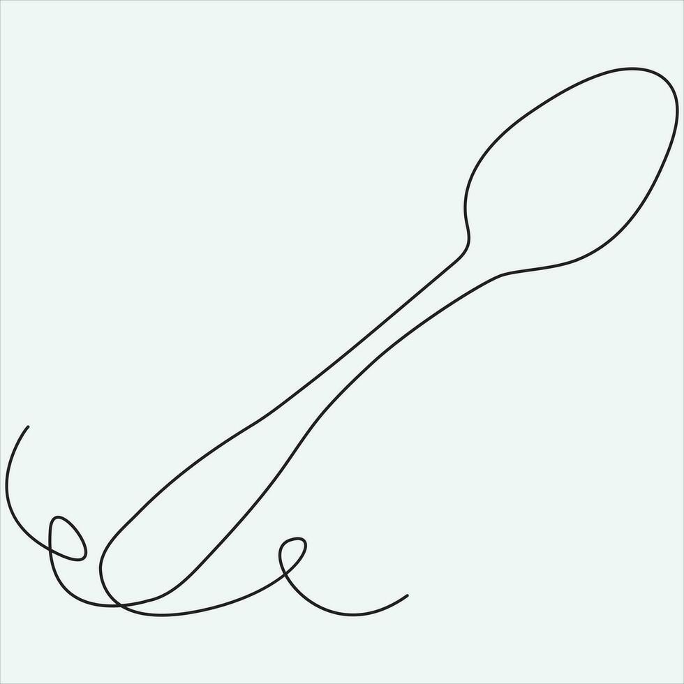Continuous line hand drawing vector illustration spoon art