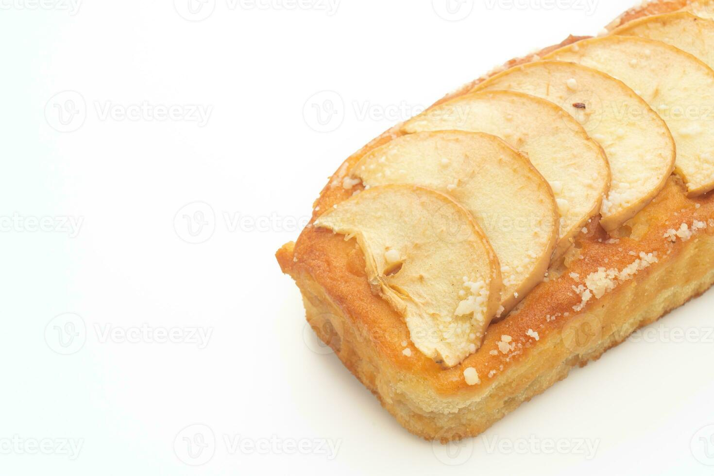 apple loaf crumbled cake on white background photo