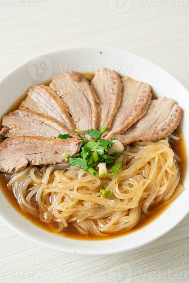 duck noodles with stewed duck soup photo