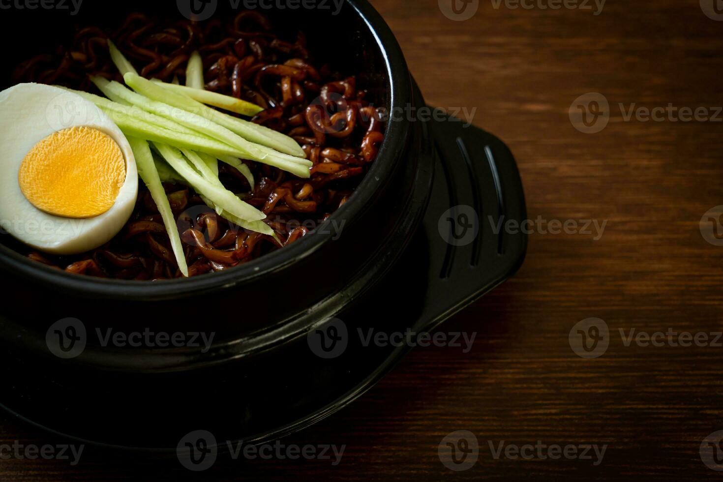 Korean Instant Noodle with Black Bean Sauce or Jajangmyeon or JJajangmyeon photo