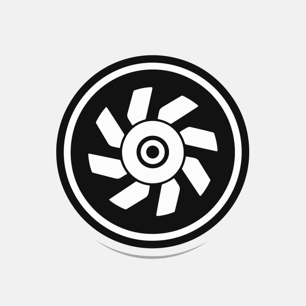 AI generated Car service filled monochrome logo. Performance business value. Wheel simple icon. Automotive industry. Design element. Ai art for corporate branding vector