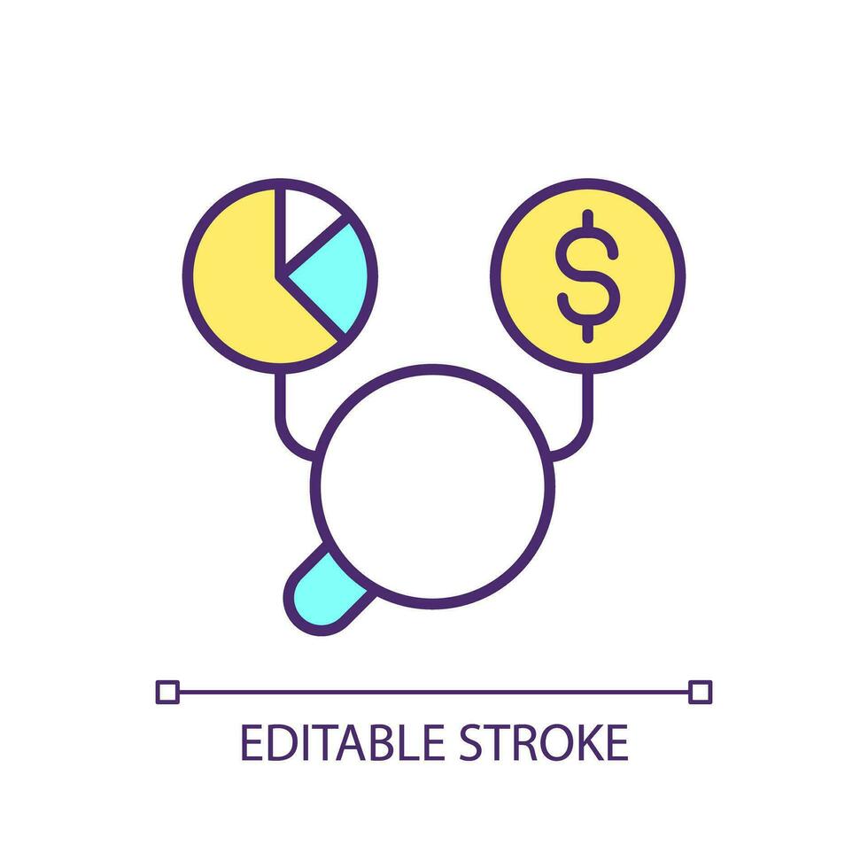 2D editable business process efficiency icon representing cognitive computing, isolated vector, thin linear illustration. vector