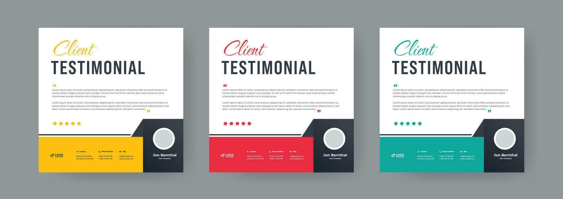 Customer review testimonial template for social media post banner and Client feedback vector