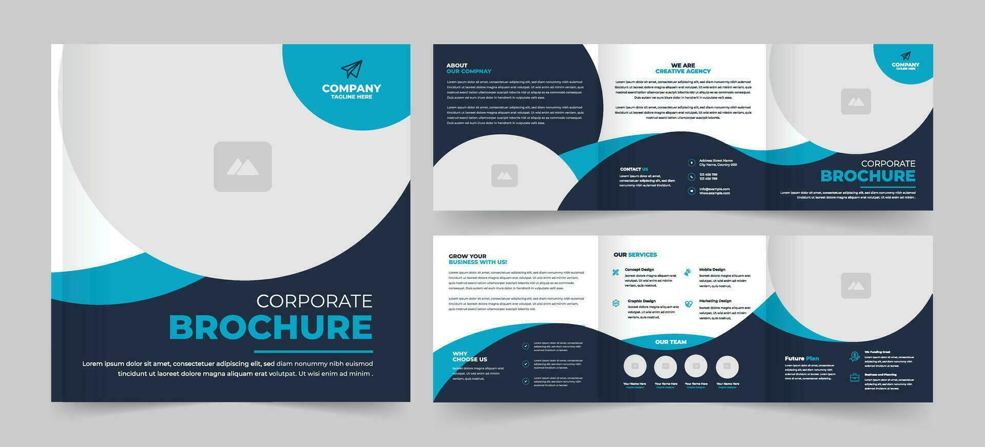 Square covers design templates for trifold brochure, flyer, cover design, book, brochure cover, Square trifold brochure design template vector