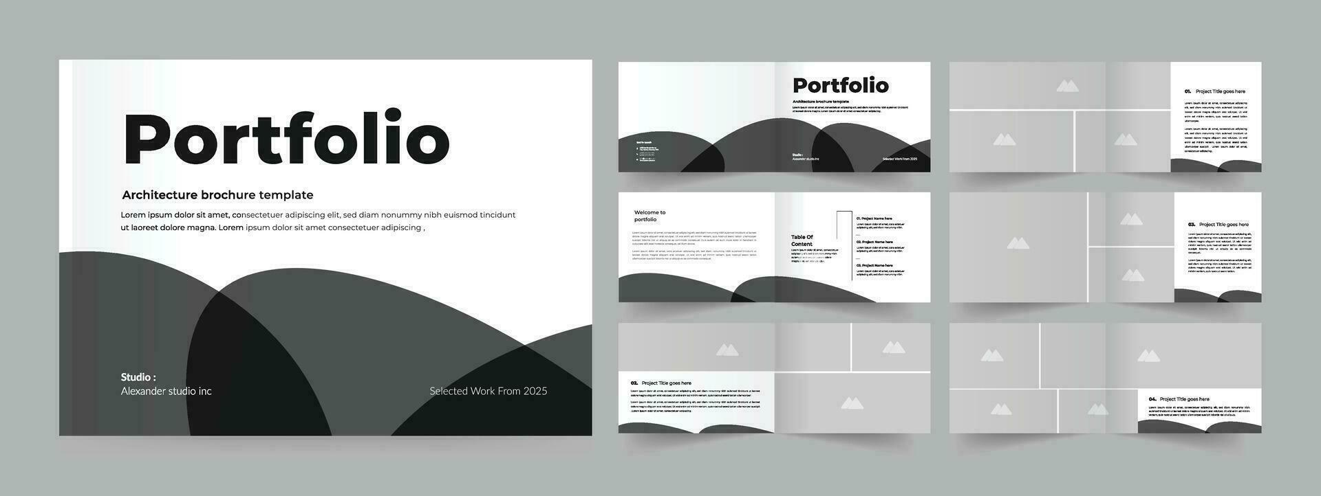 Multipurpose Landscape Portfolio Layout Template vector