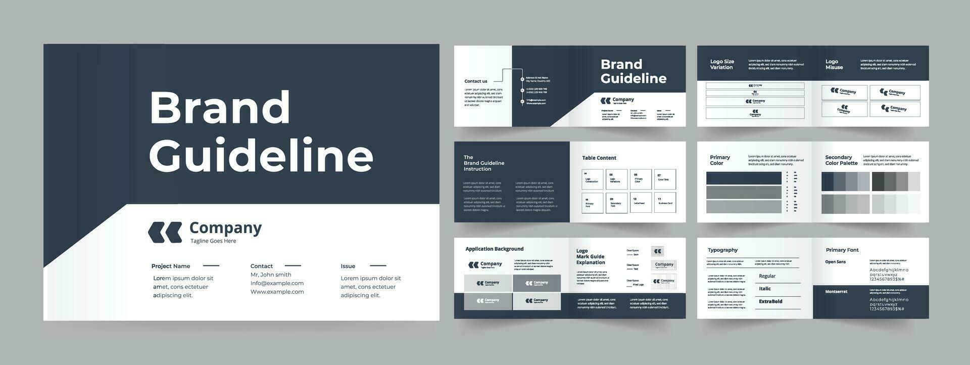 Brand Guideline and brand guide template vector