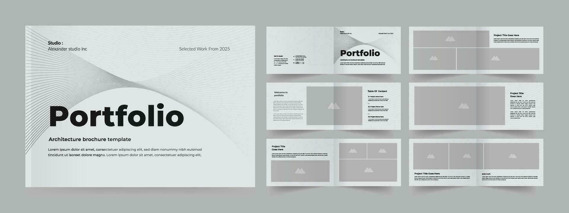 Landscape Architecture Portfolio Layout Template vector