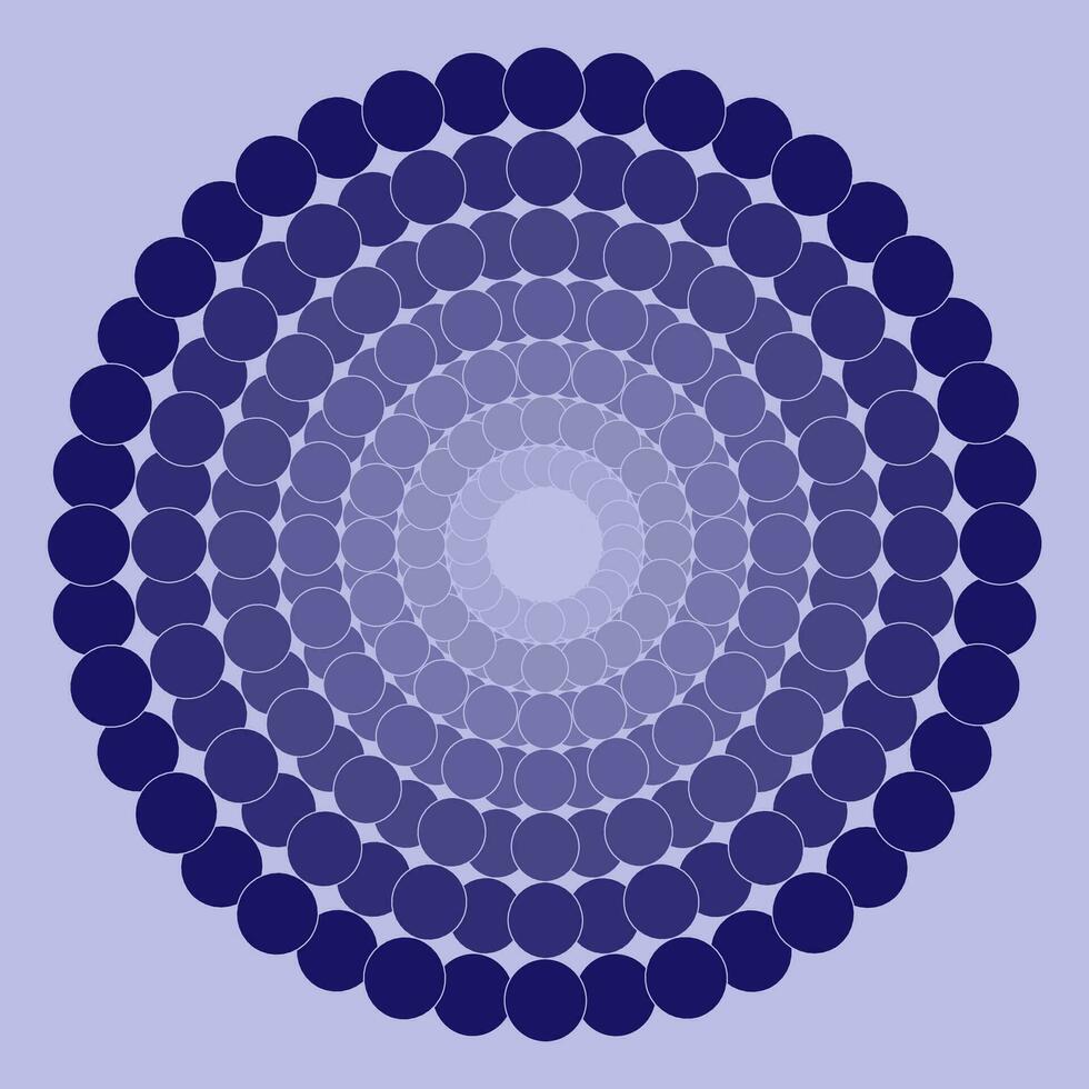 Abstract vector pattern in the form of blue geometric shapes arranged in a circle on a light background