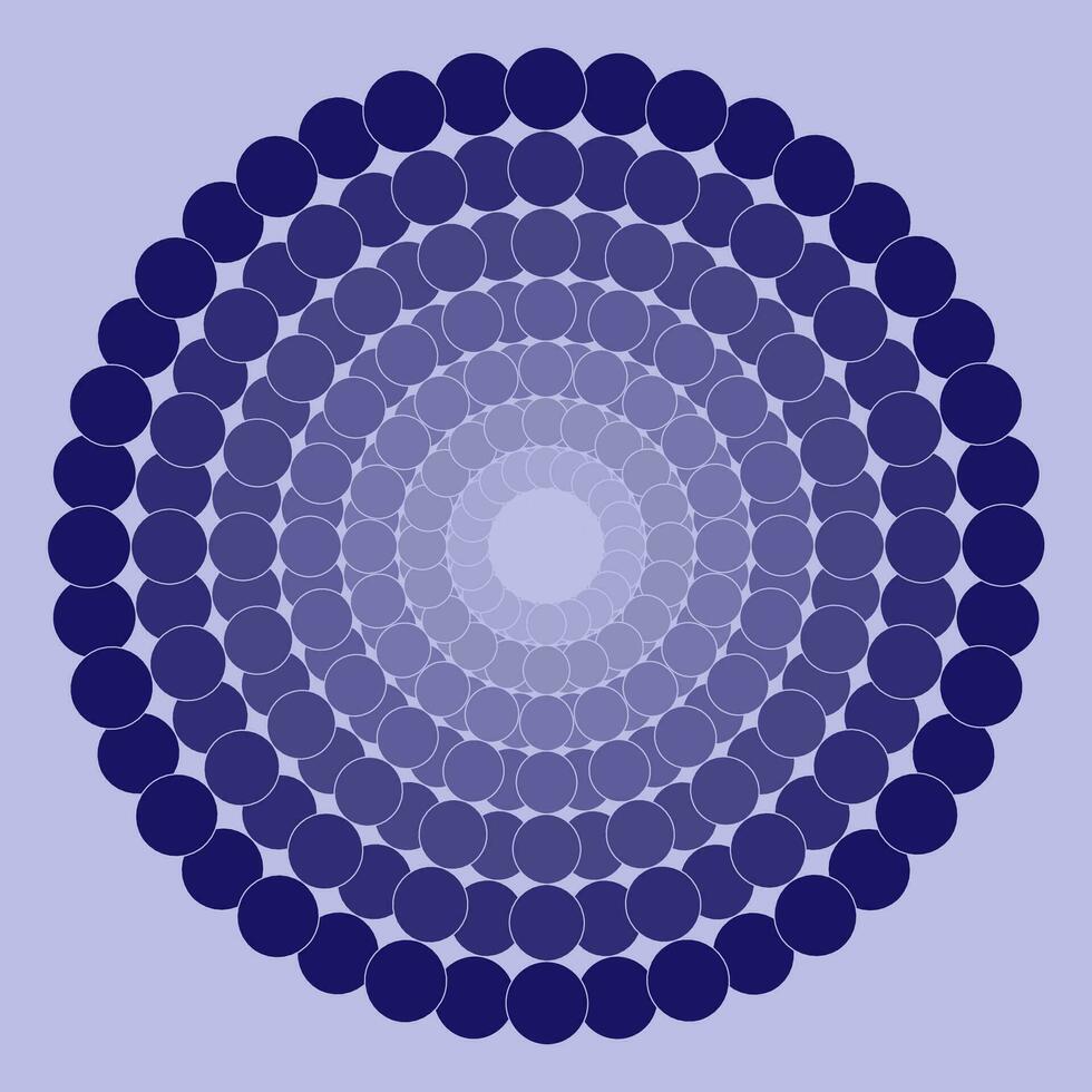 Abstract vector pattern in the form of blue geometric shapes arranged in a circle on a light background