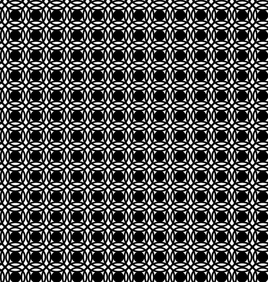 Vector geometric seamless pattern of black concentric circles on a white background