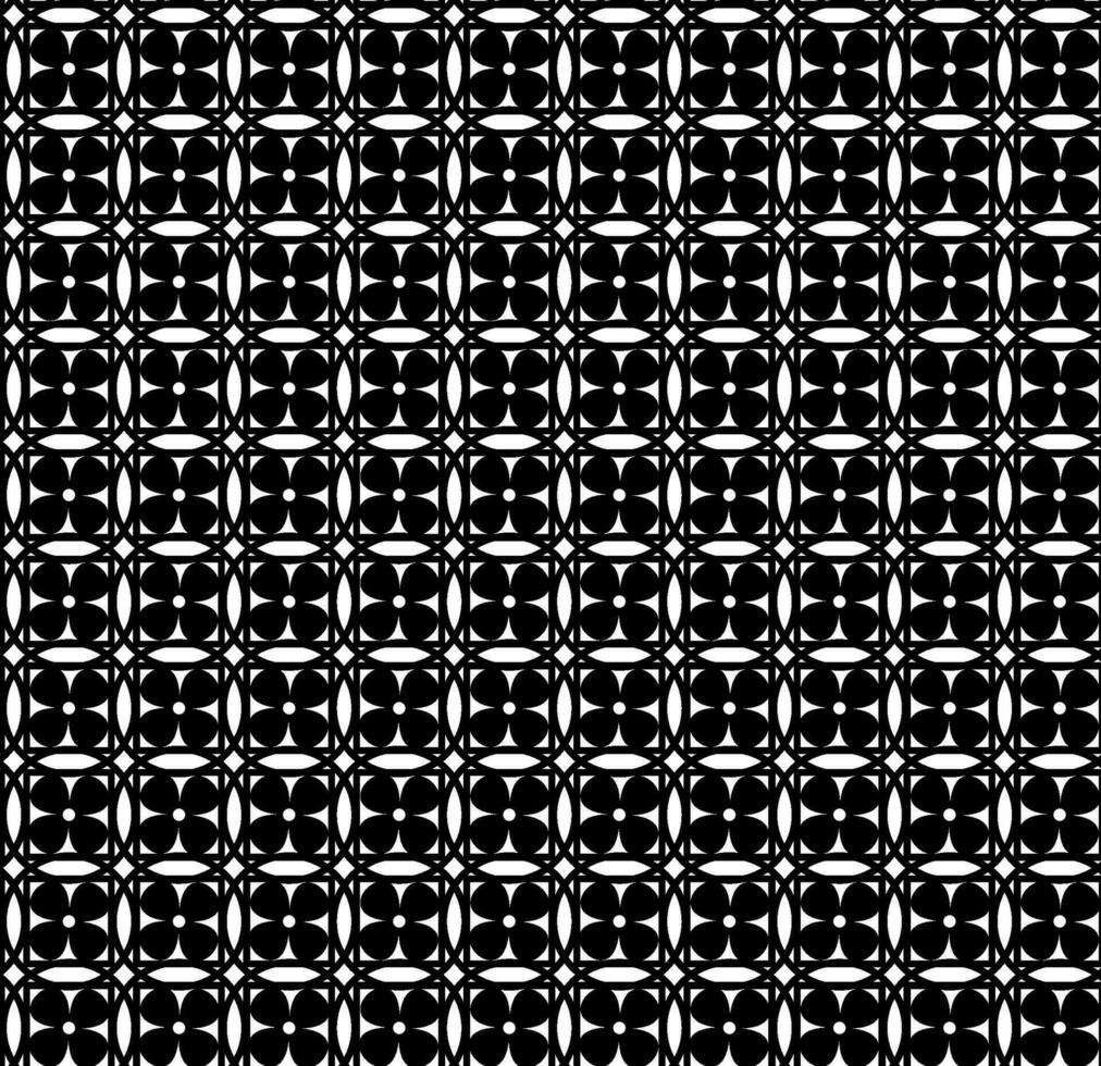 Seamless floral abstract pattern in black color in the form of a lattice on a white background vector