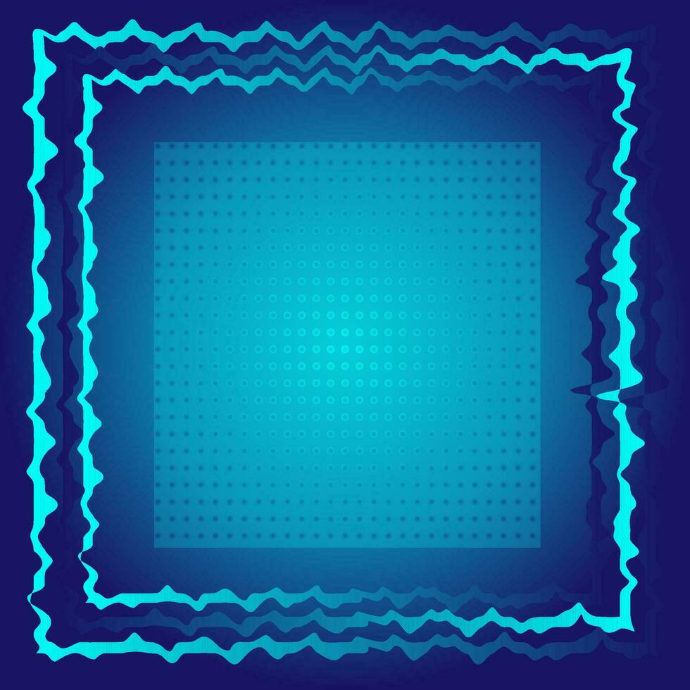 Vector abstract monochromatic blue frame with an original geometric pattern