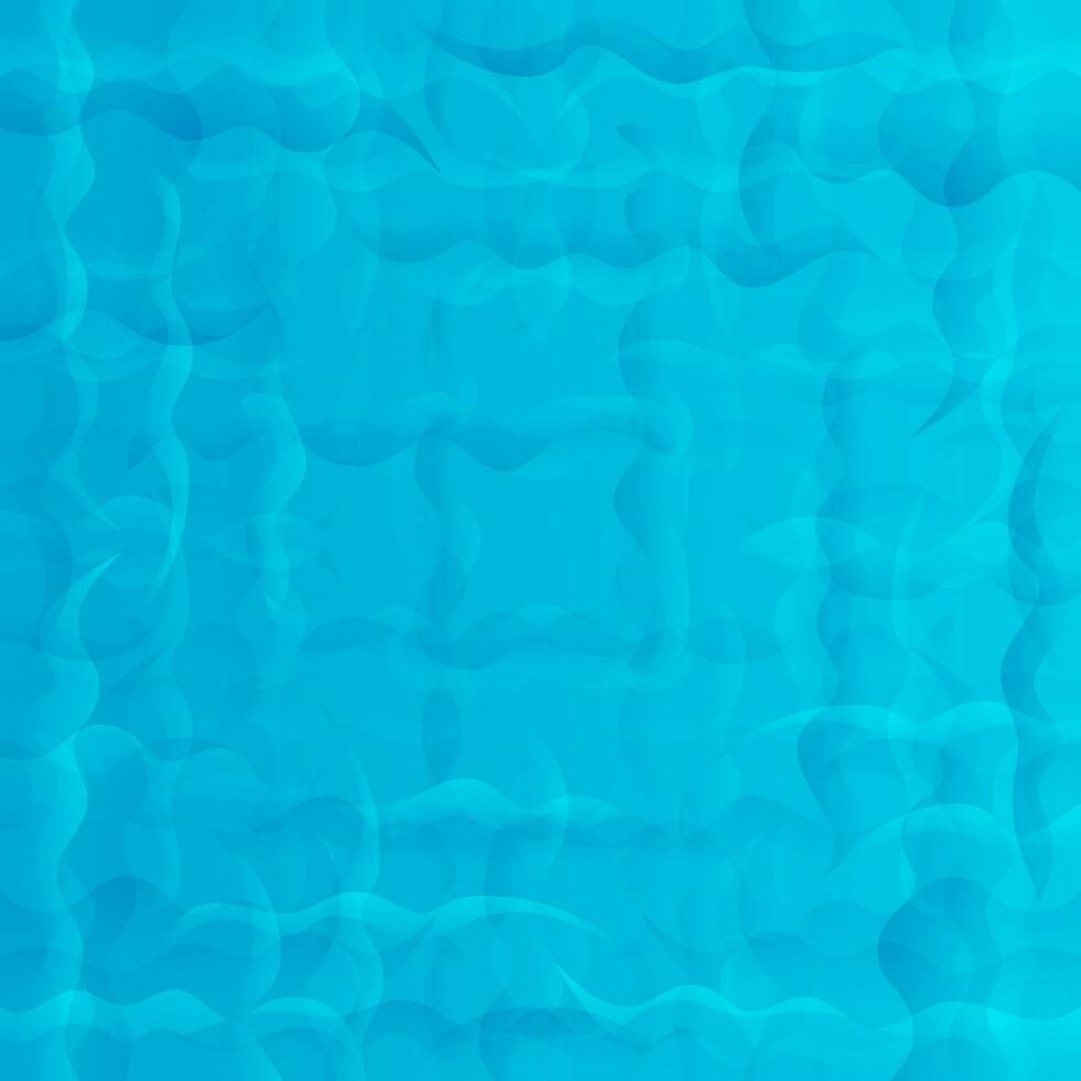 Abstract monochromatic blue gradient background decorated with a pattern of wavy lines and squares vector