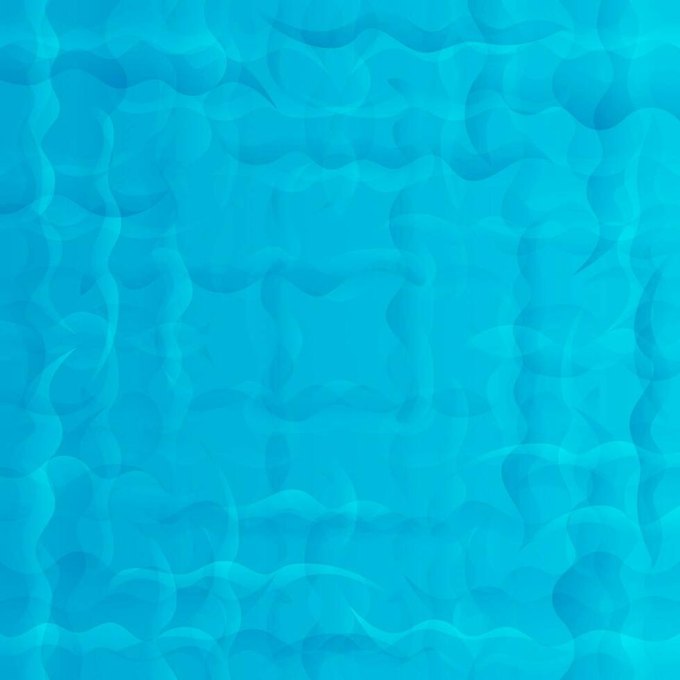 Abstract monochromatic blue gradient background decorated with a pattern of wavy lines and squares vector