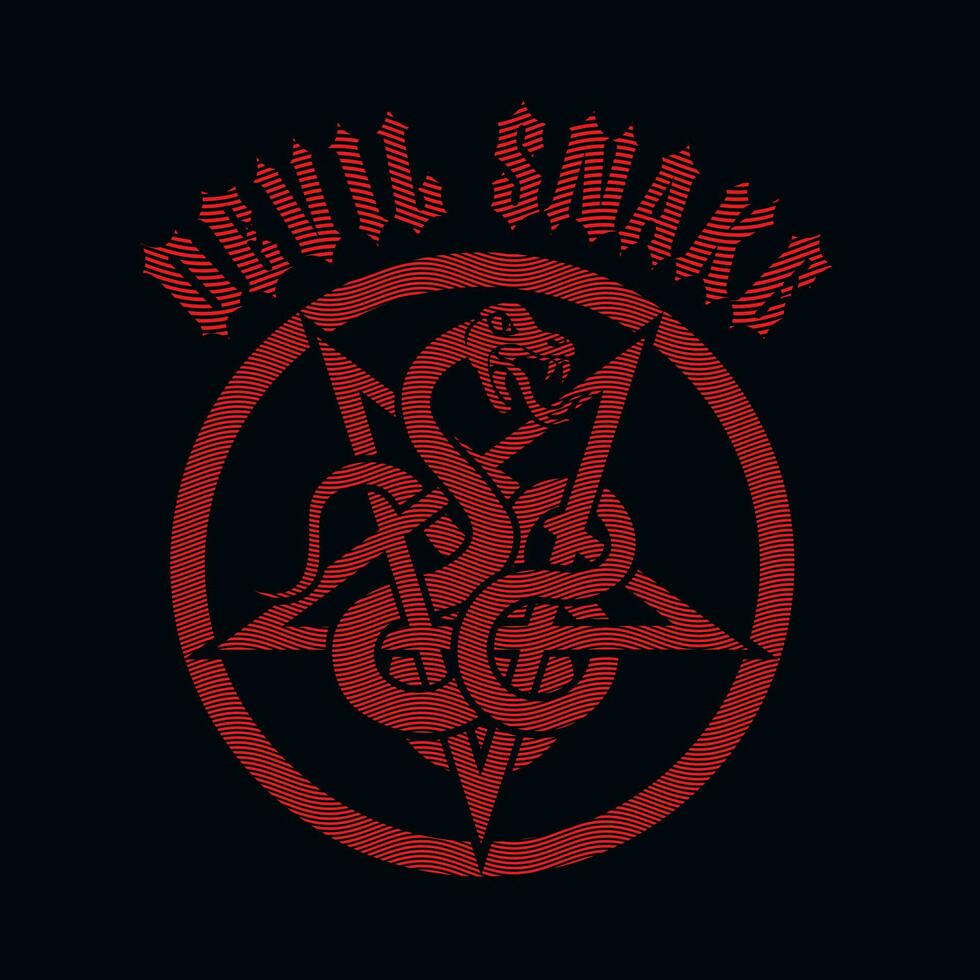 occultic sign with pentogram and snake vector