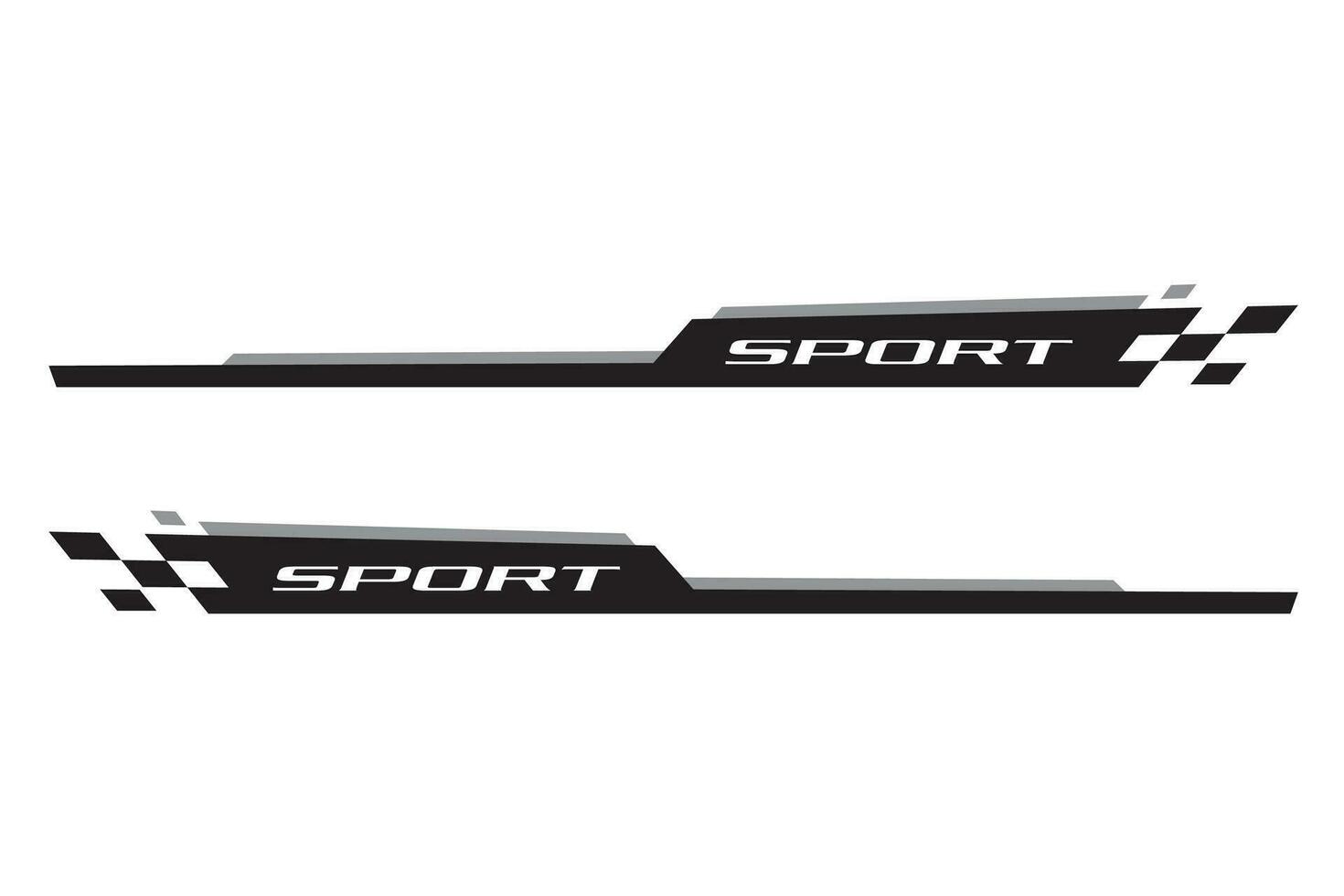 Wrap Design For Car vectors. Sports stripes, car stickers black color. Racing decals for tuning vector