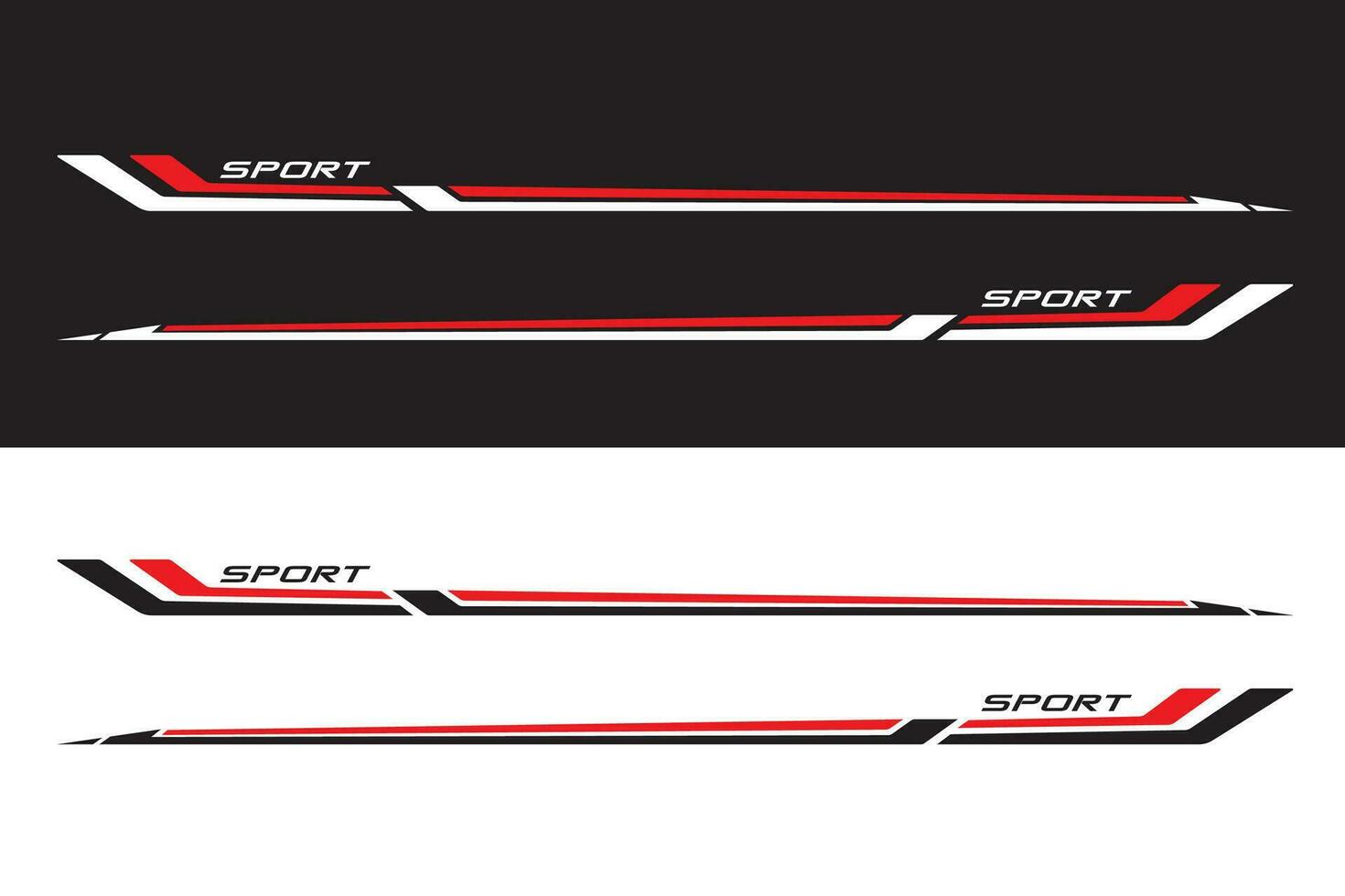Wrap Design For Car vectors. Sports stripes, car stickers black color. Racing decals for tuning 20240102 vector