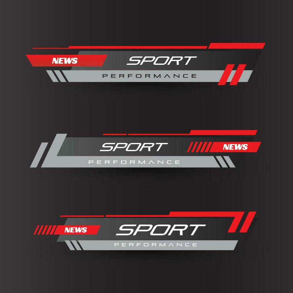 Set banners and lower thirds for banner Bars. Sport News. Streaming Video vector