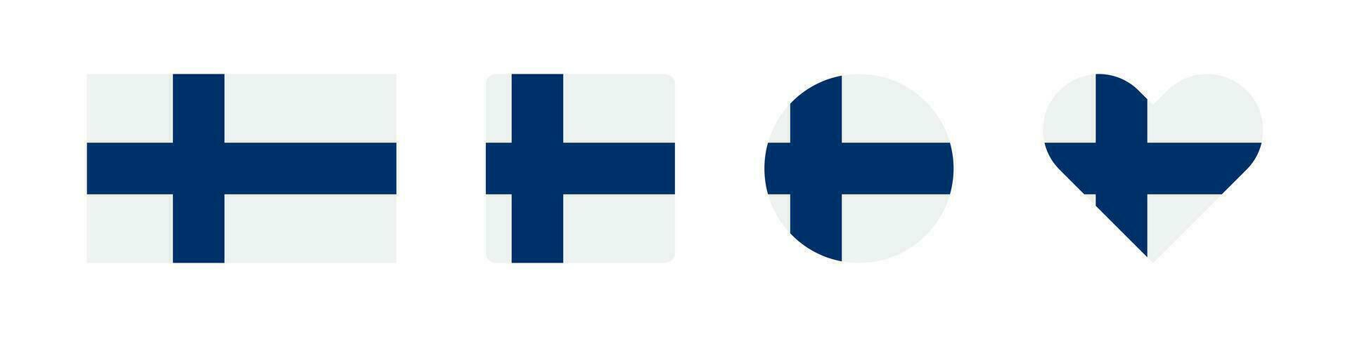 Finland icon. Finnish flag signs. National badge symbol. Europe country symbols. Culture sticker icons. Vector isolated sign.