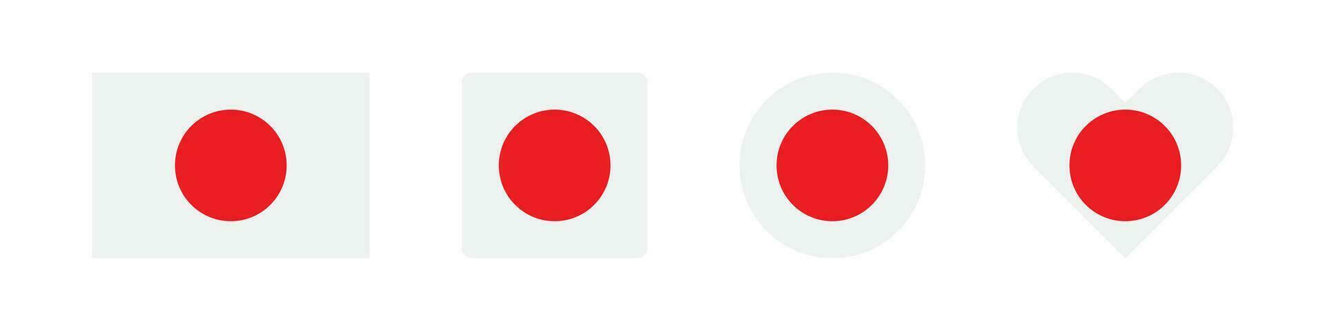 Japan icon. Japanese flag signs. Nation symbol. Banner of country symbols. Asia region icons. Vector isolated sign.