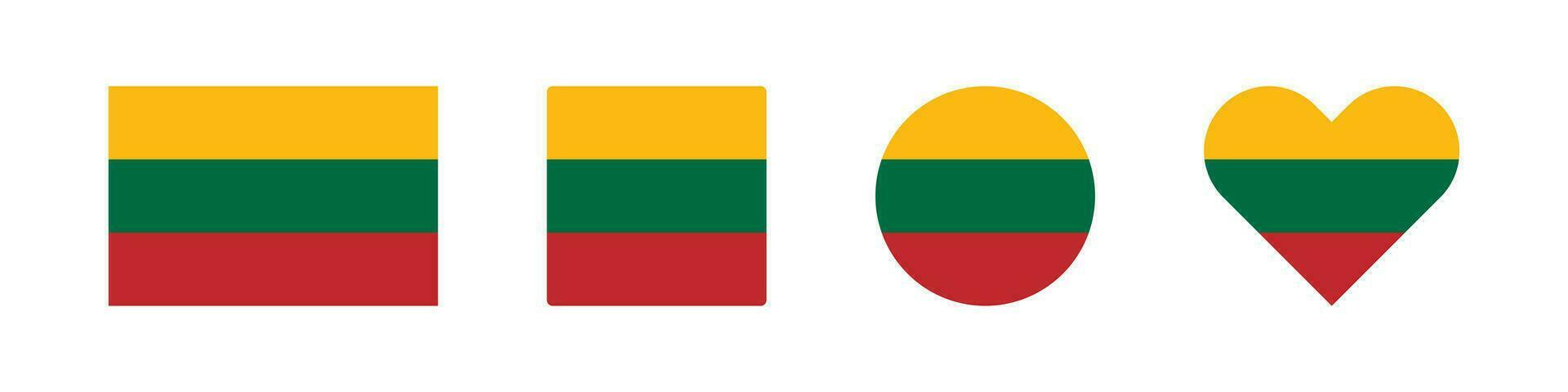 Lithuania icon. Lithuanian flag signs. National badge symbol. Europe country symbols. Culture sticker icons. Vector isolated sign.