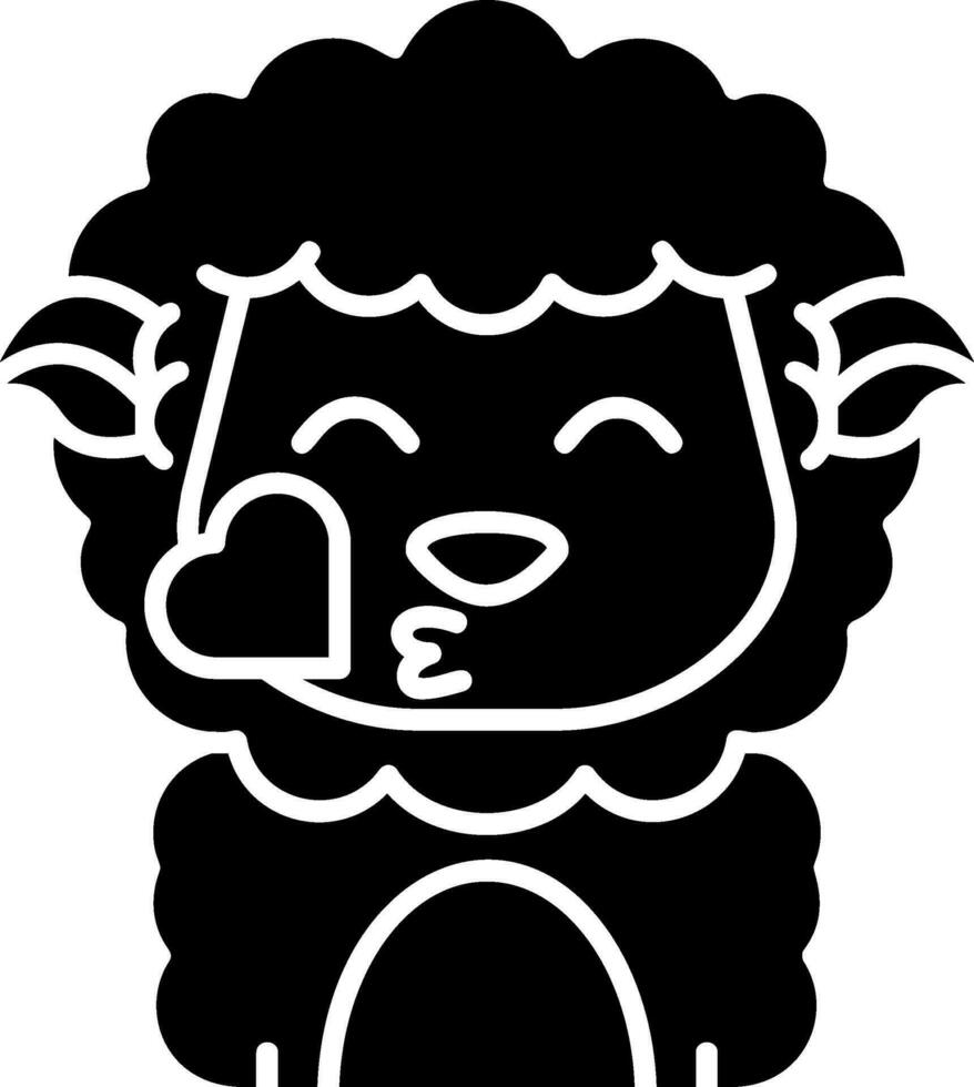 Kiss Glyph Icon vector