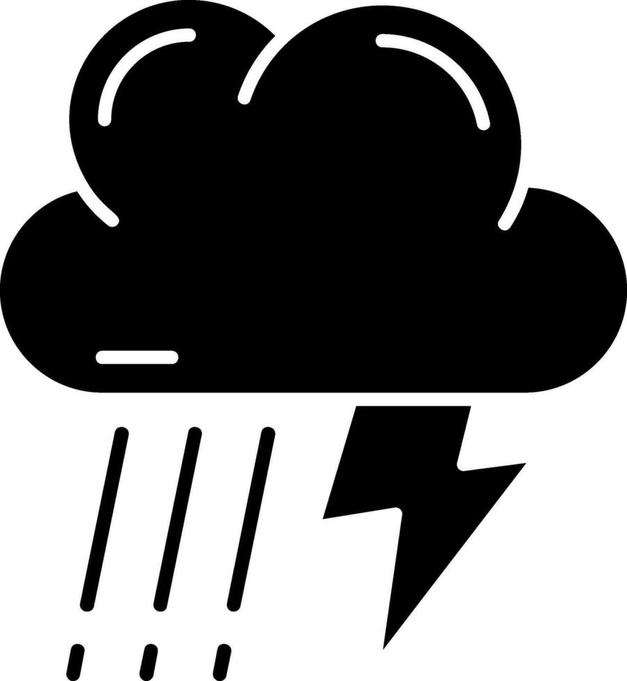 Thunder strom Glyph Icon vector