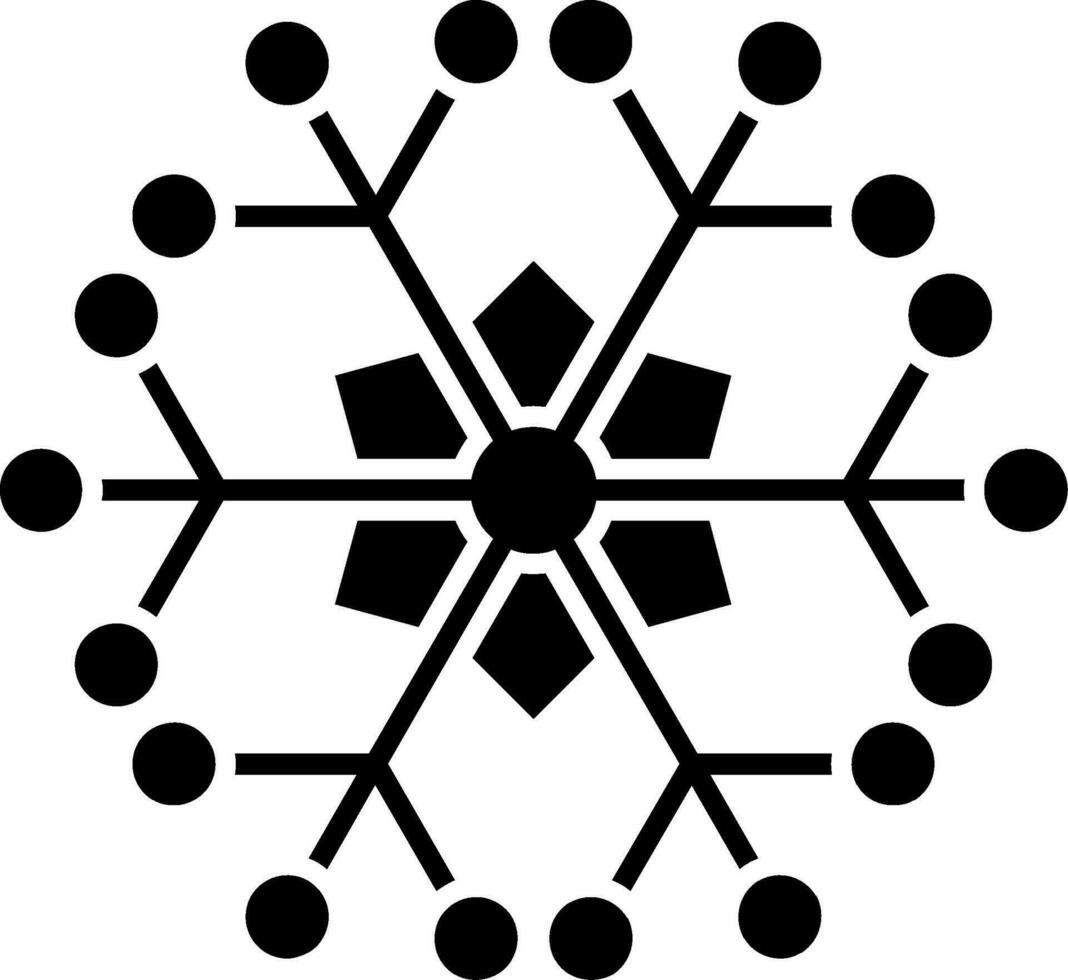 icono de glifo de copo de nieve vector