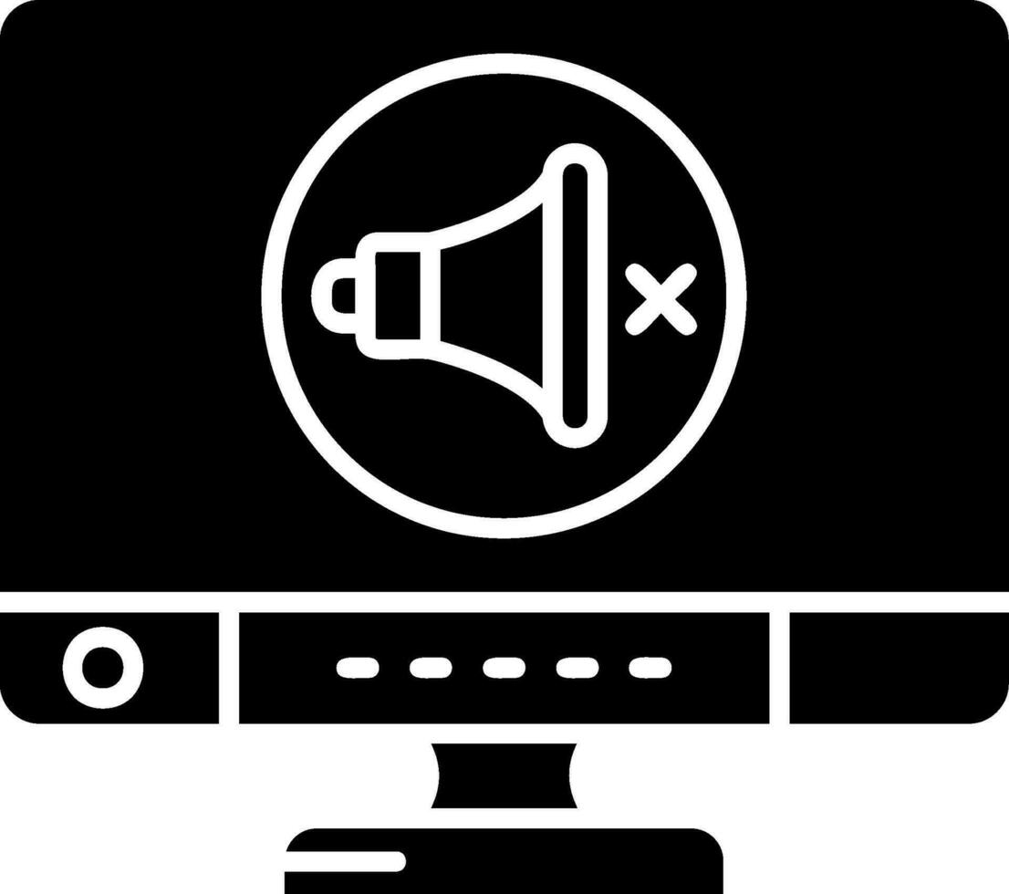 Mute Glyph Icon vector