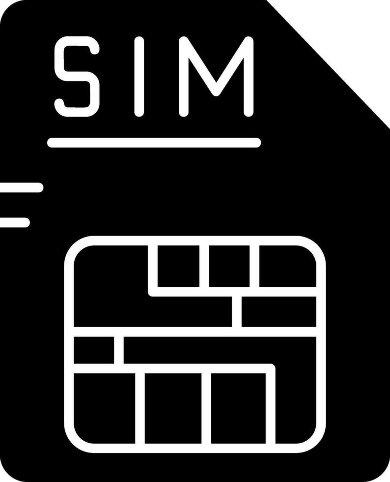 Sim Glyph Icon vector