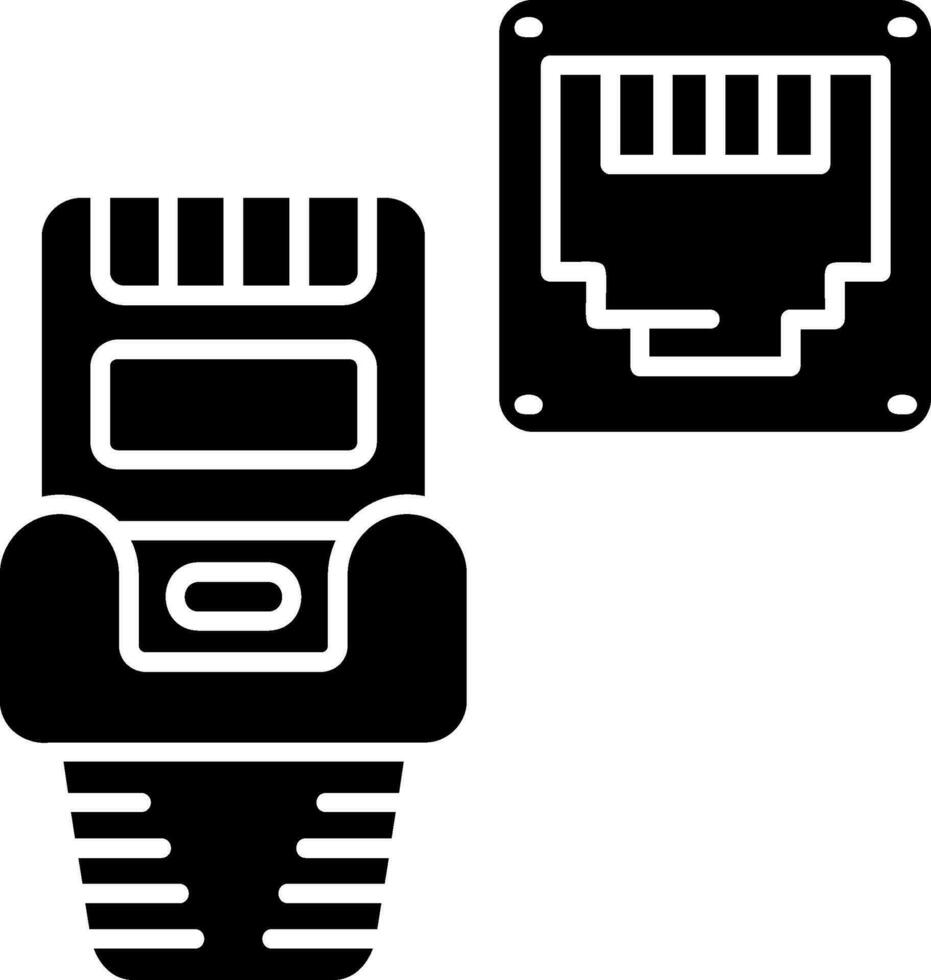 ethernet glifo icono vector