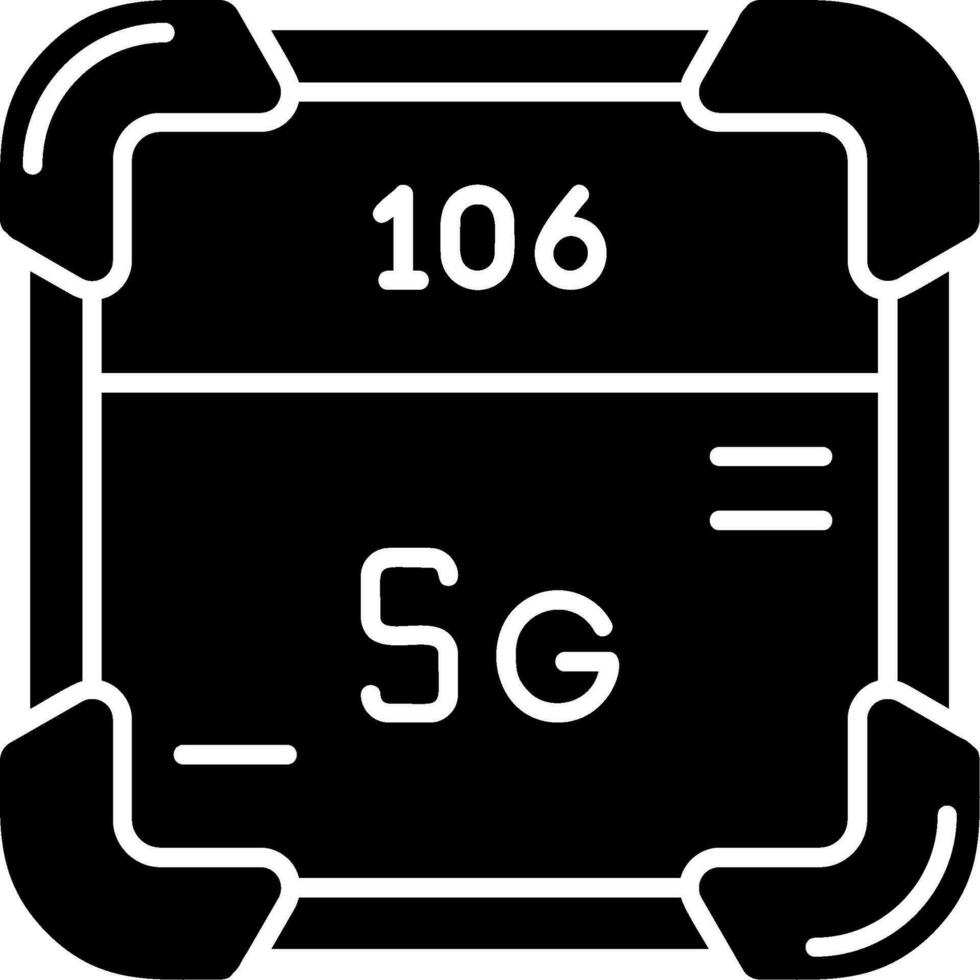 Seaborgium Glyph Icon vector