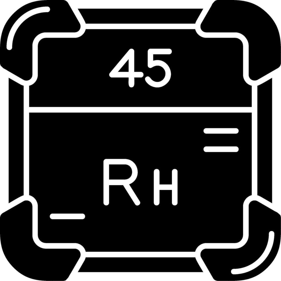 Rhodium Glyph Icon vector