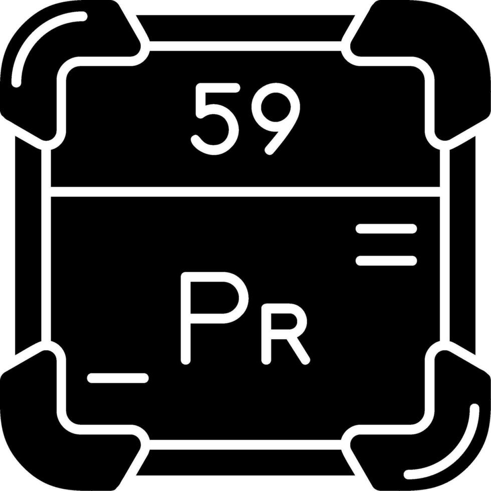 Praseodymium Glyph Icon vector
