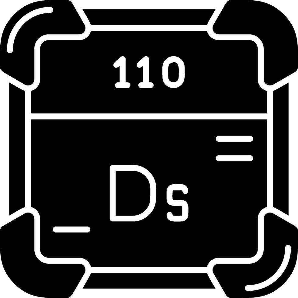 Darmstadtium glifo icono vector