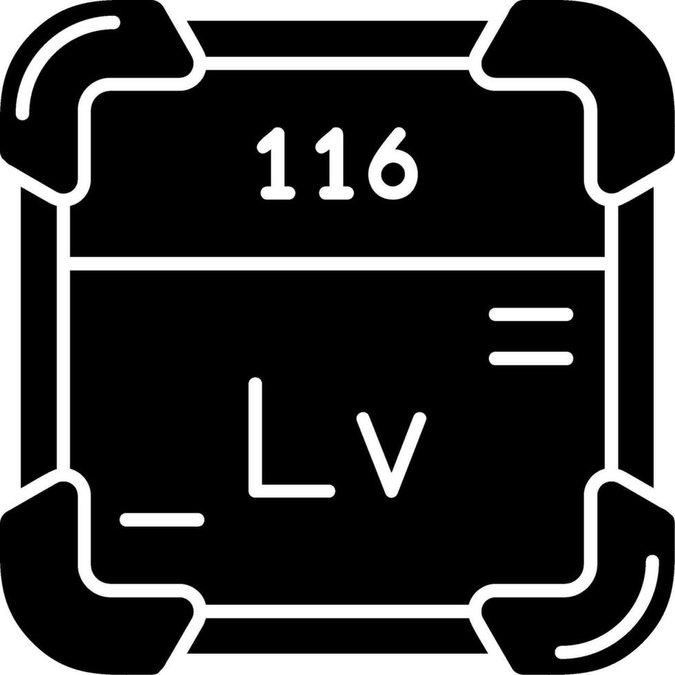 livermorium glifo icono vector