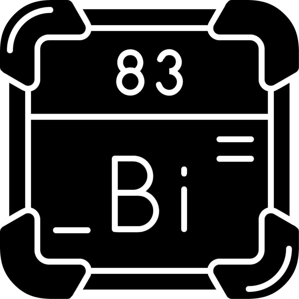 bismuto glifo icono vector