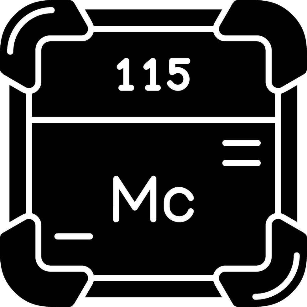 Moscovium Glyph Icon vector